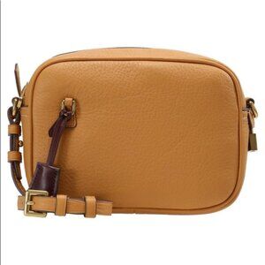 J. Crew Signet Crossbody camera Leather Bag Purse in Italian Leather brown